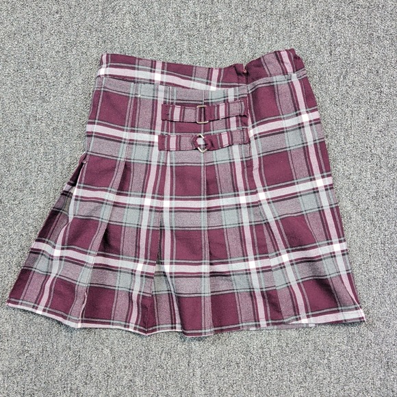 French Toast Preppy Plaid Pleated Skort 10 Burgundy Academic School Girl Kilt — photo 2